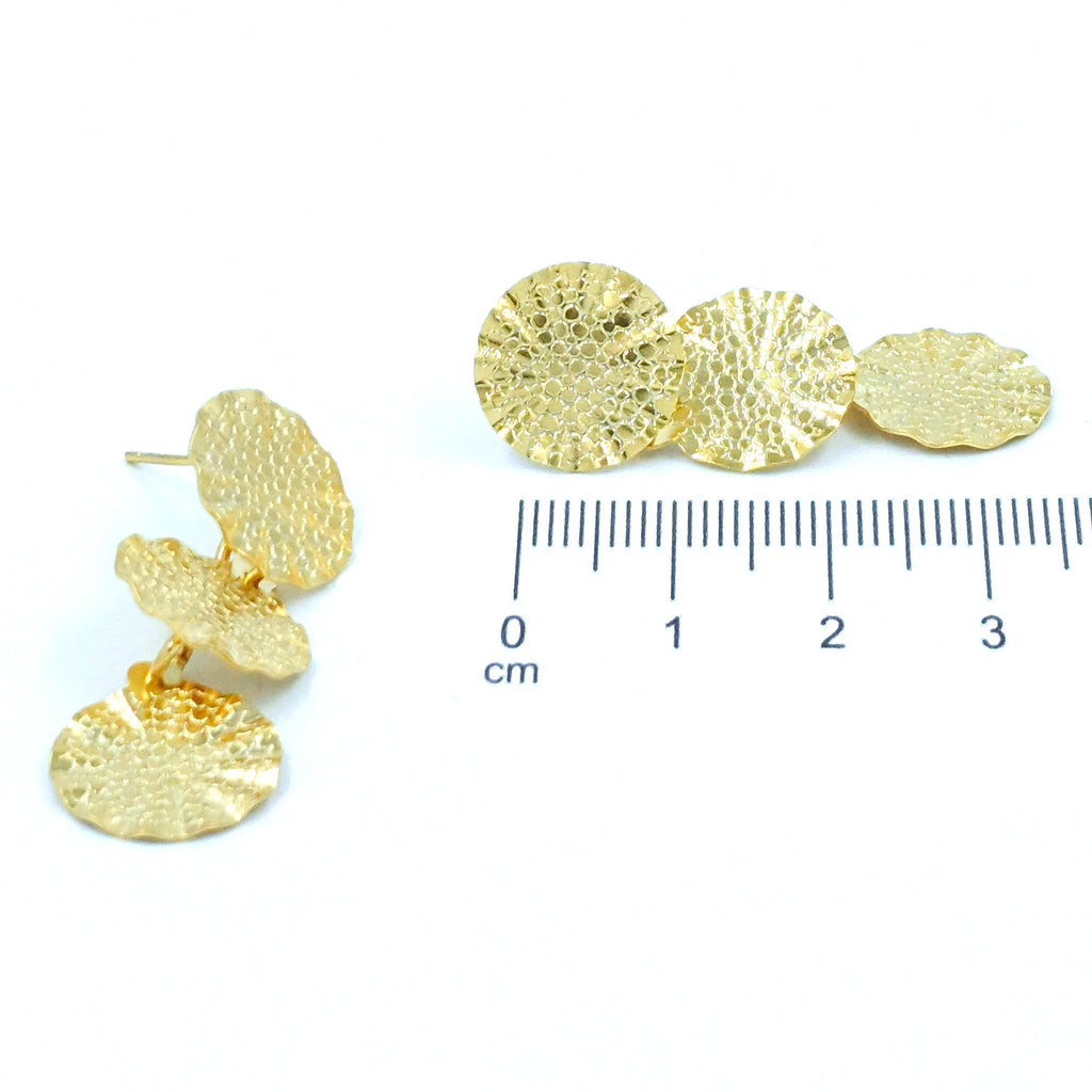 Arete bronce lluvia círculos