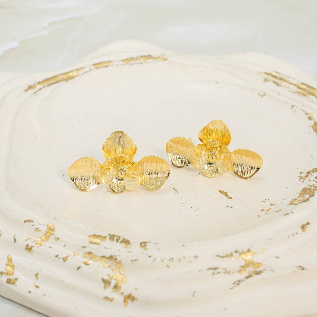 Arete bronce media flor