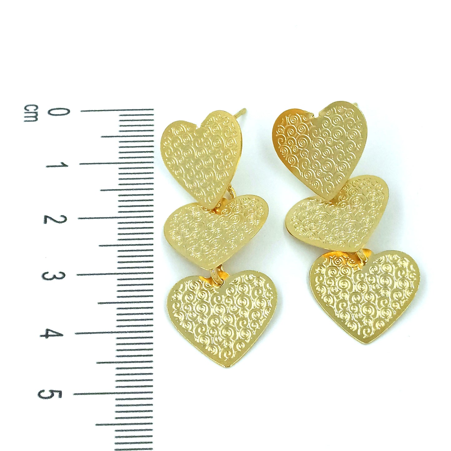 Arete bronce lluvia corazones