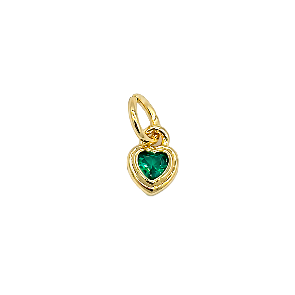 Dije mini corazón esmeralda