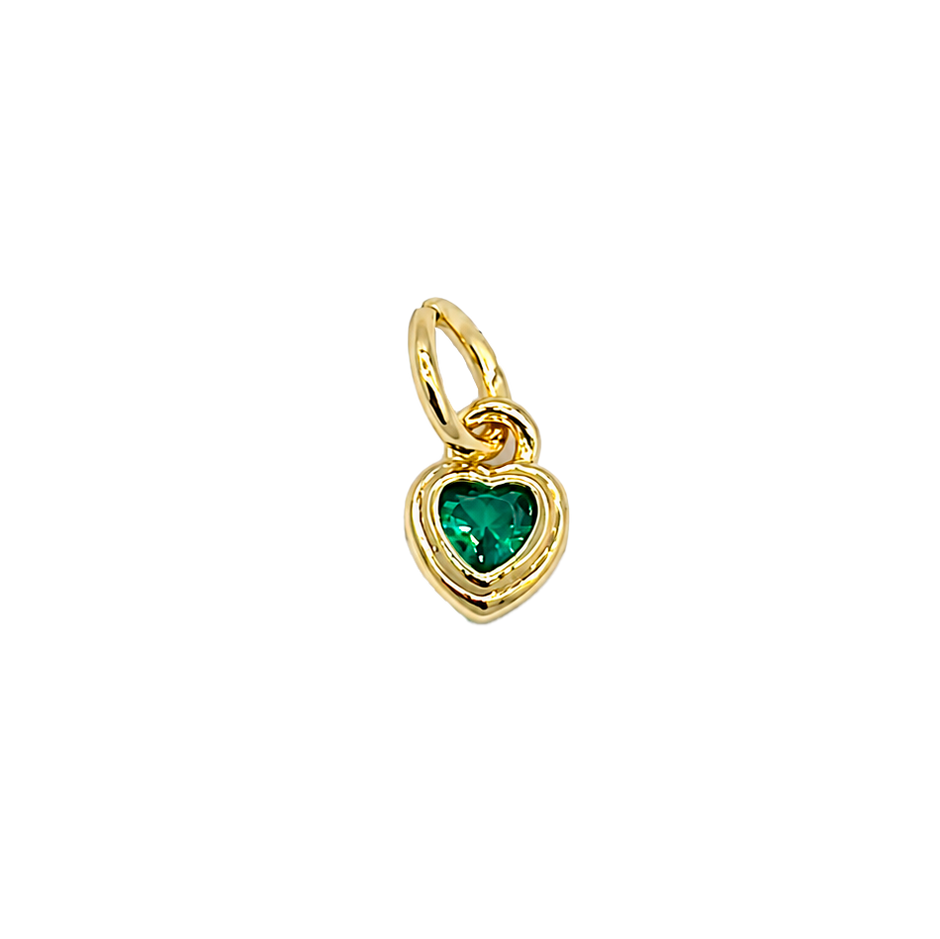 Dije mini corazón esmeralda