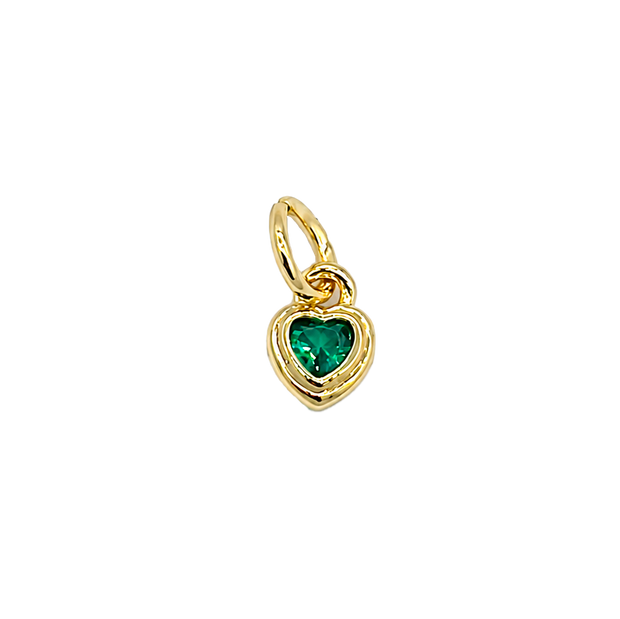 Dije mini corazón esmeralda