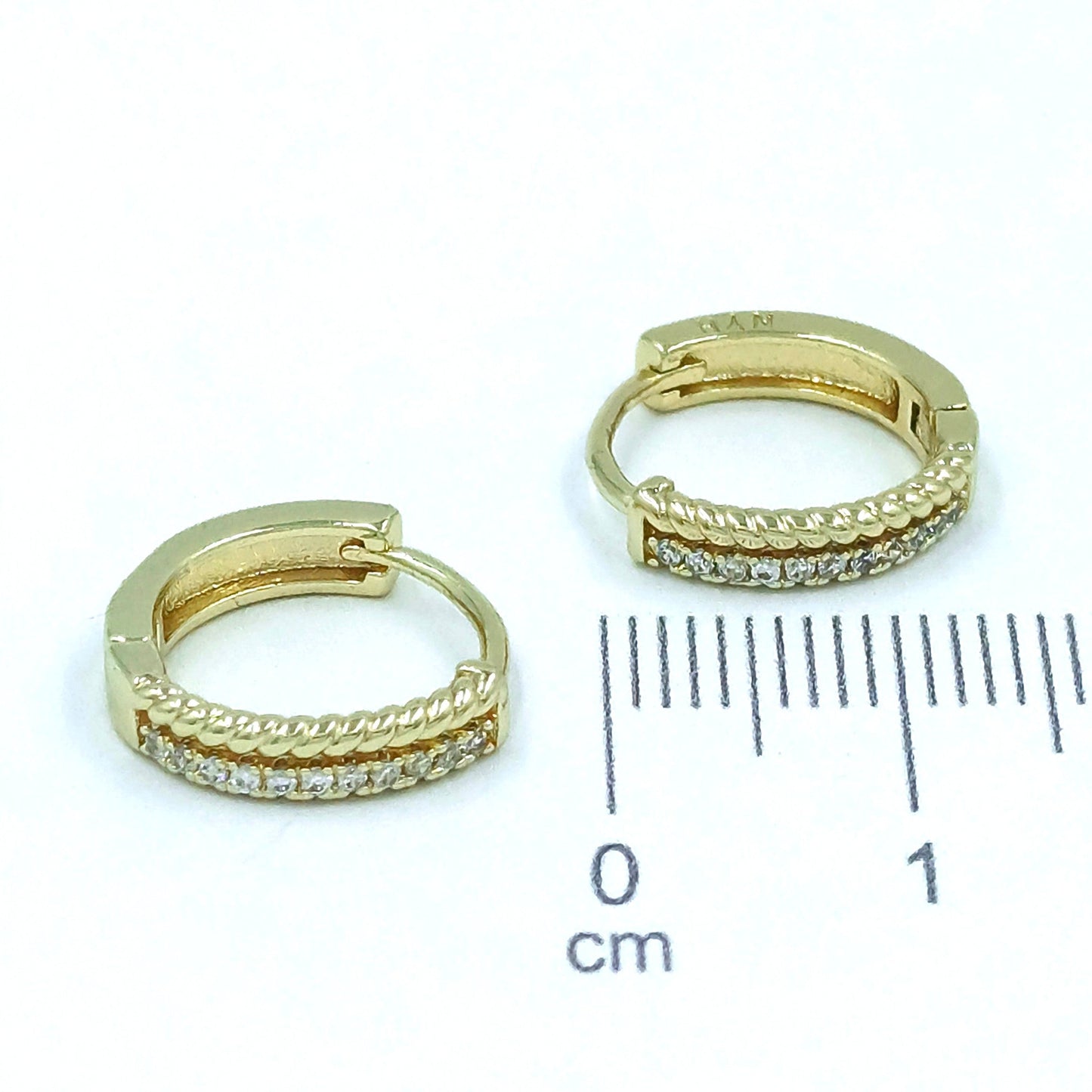 Candonga pequeña doble micro zircón