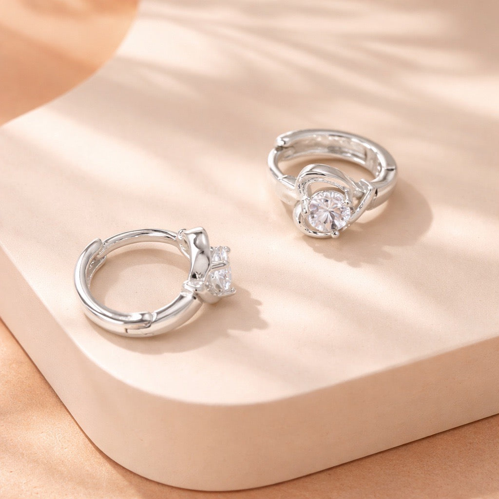 Candonga pequeña baño de plata corazón