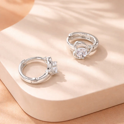 Candonga pequeña baño de plata corazón