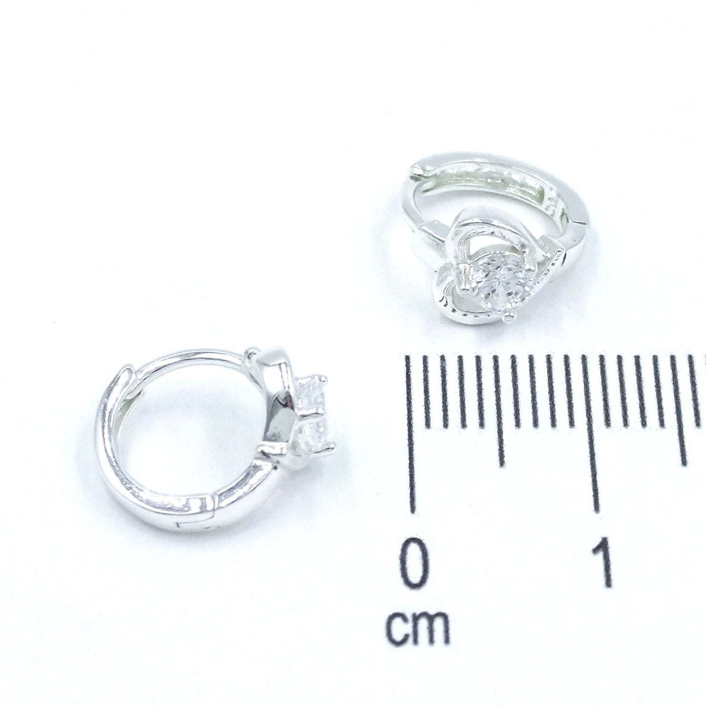 Candonga pequeña baño de plata corazón