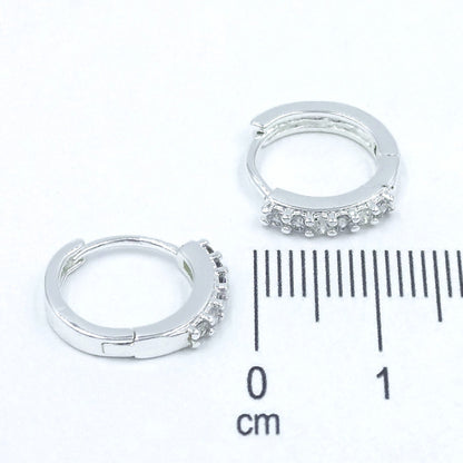 Candonga pequeña baño de plata micro zircón