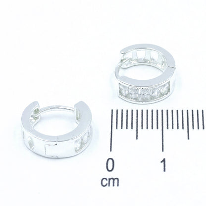 Candonga pequeña baño de plata zircón