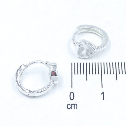 Candonga pequeña baño de plata corazón