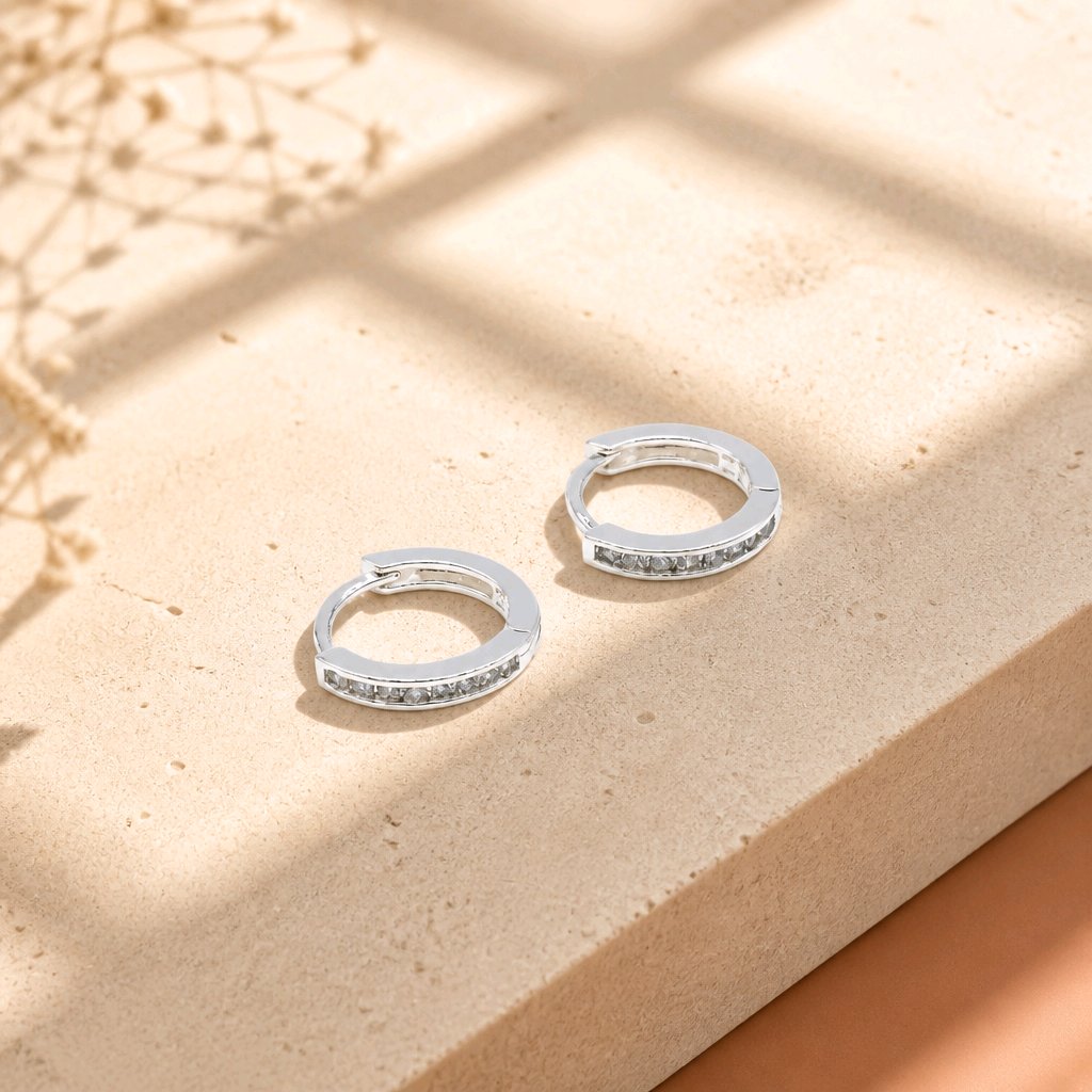 Candonga pequeña baño de plata microzircón
