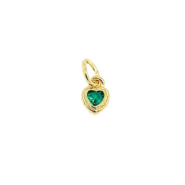 Dije mini corazón esmeralda