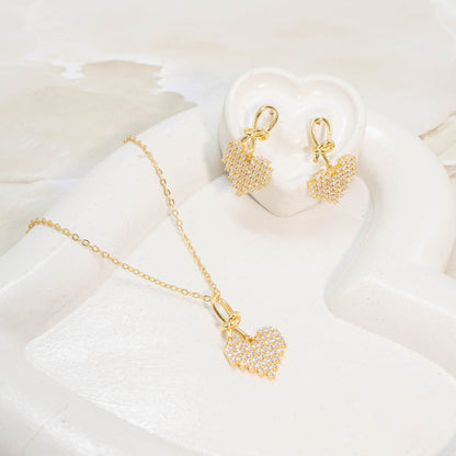 Dúo corazón  micro zircón lego