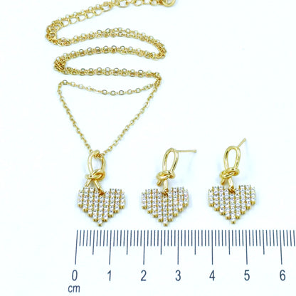 Dúo corazón  micro zircón lego