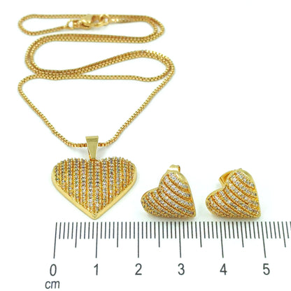 Dúo maxi corazón  micro zircón