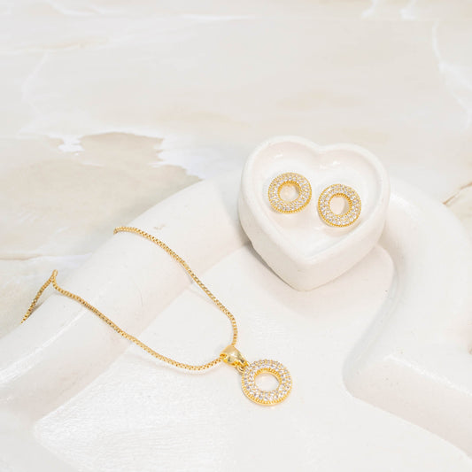 Dúo círculo micro zircones