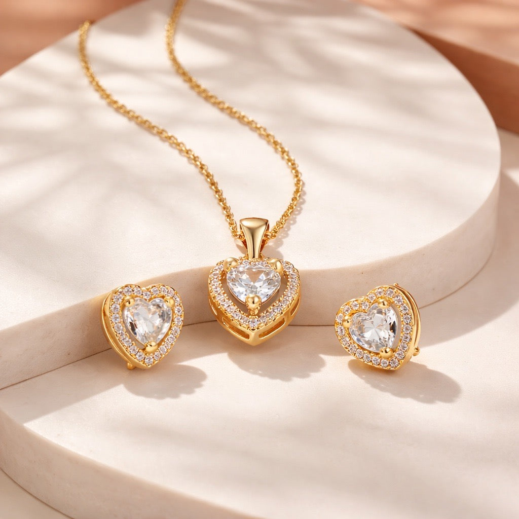 Dúo corazón cristal