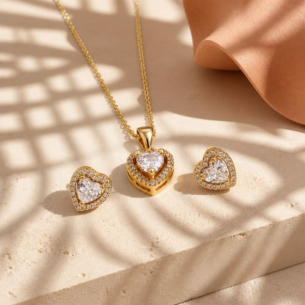 Dúo corazón cristal