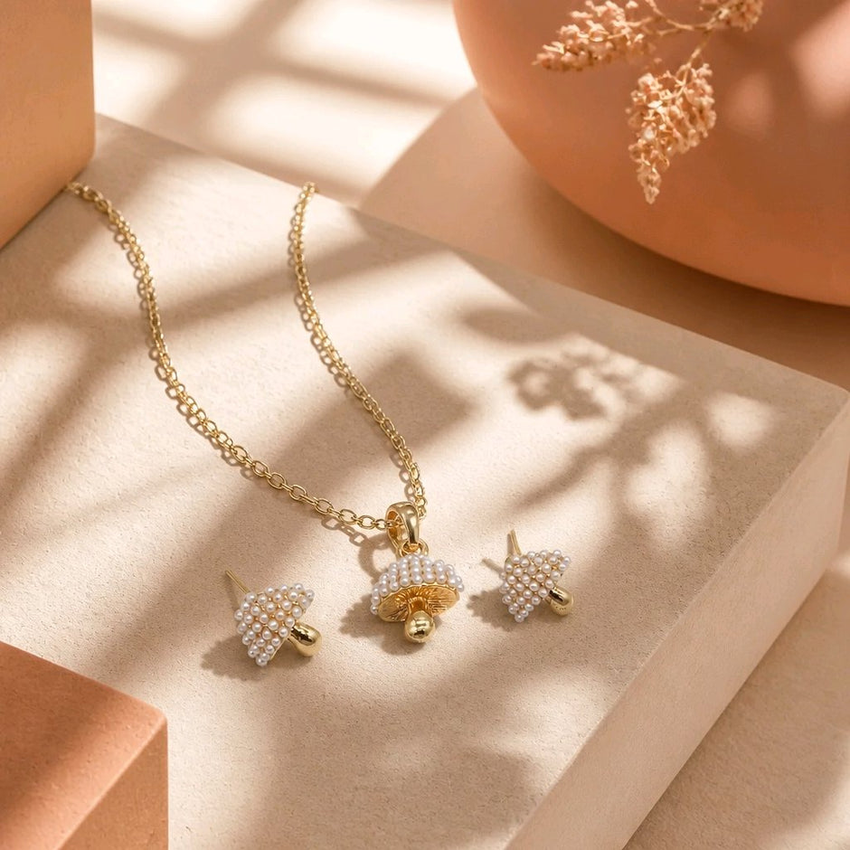 Dúo honguito mini perlas