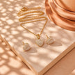 Dúo corazón mini perlas