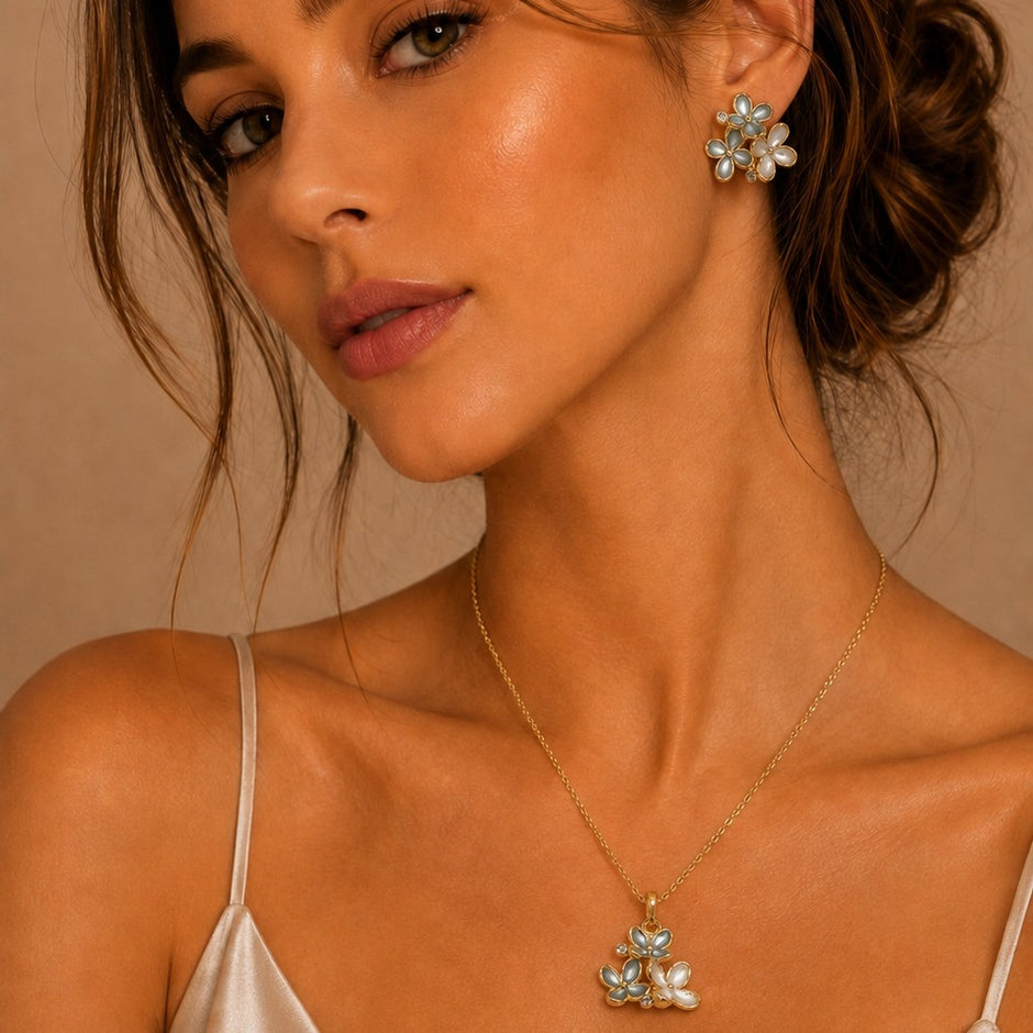 Dúo flor turquesa