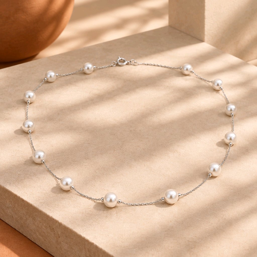 Dúo perlas baño de plata