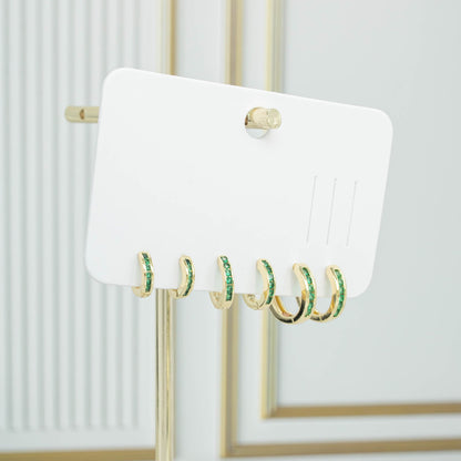 Orejera trío esmeraldas