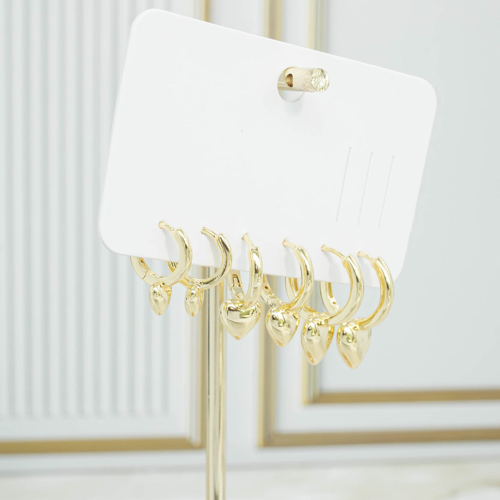 Orejera trío corazónes