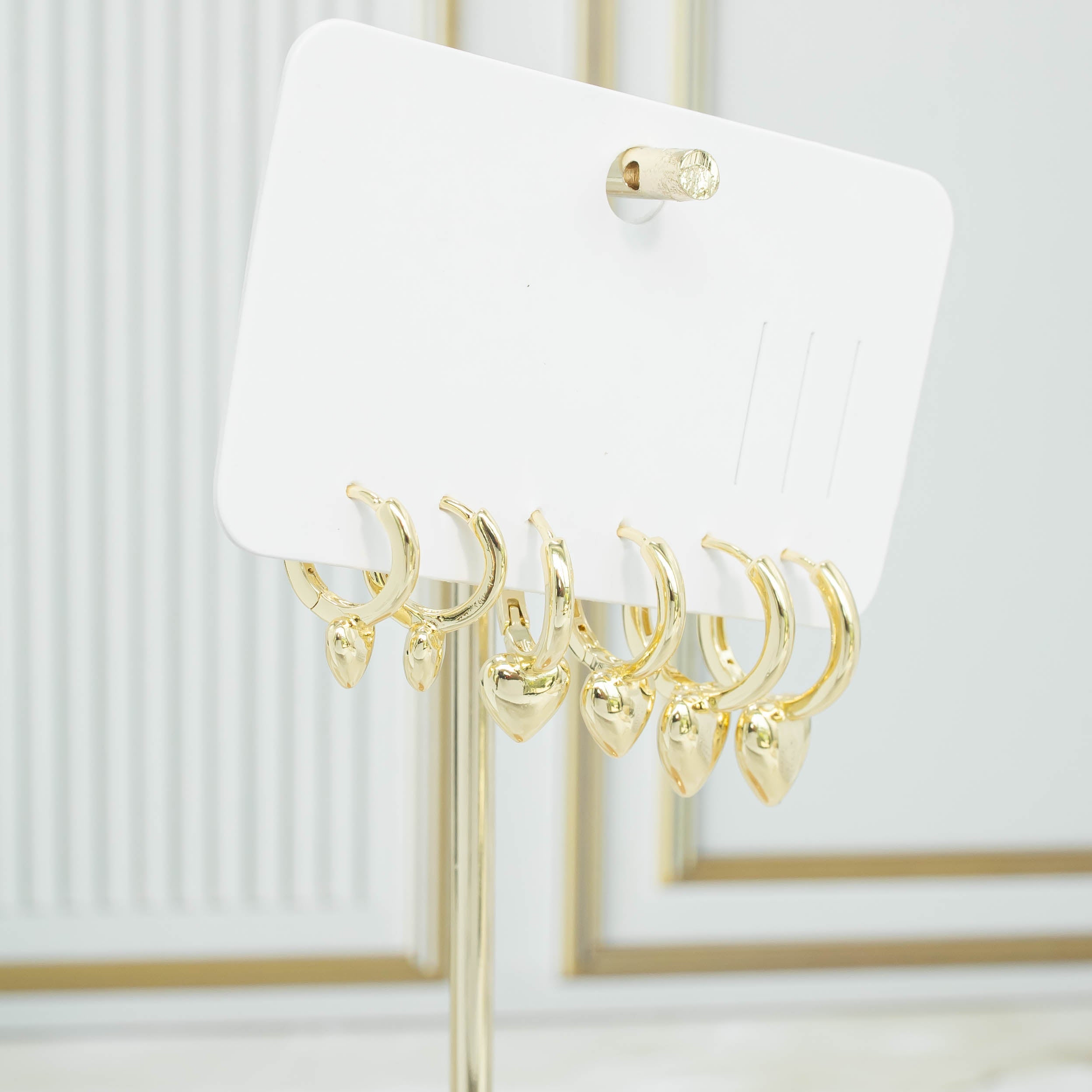 Orejera trío corazónes