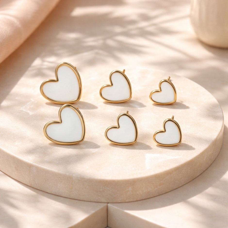 Orejera trío corazones