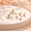 Orejera trío flamenco 18k