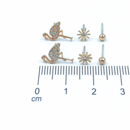 Orejera trío flamenco 18k