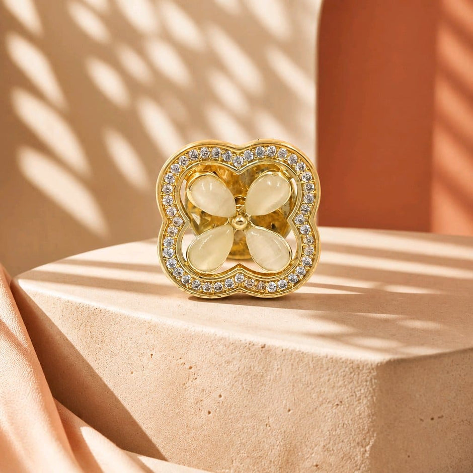 Broche flor gemas