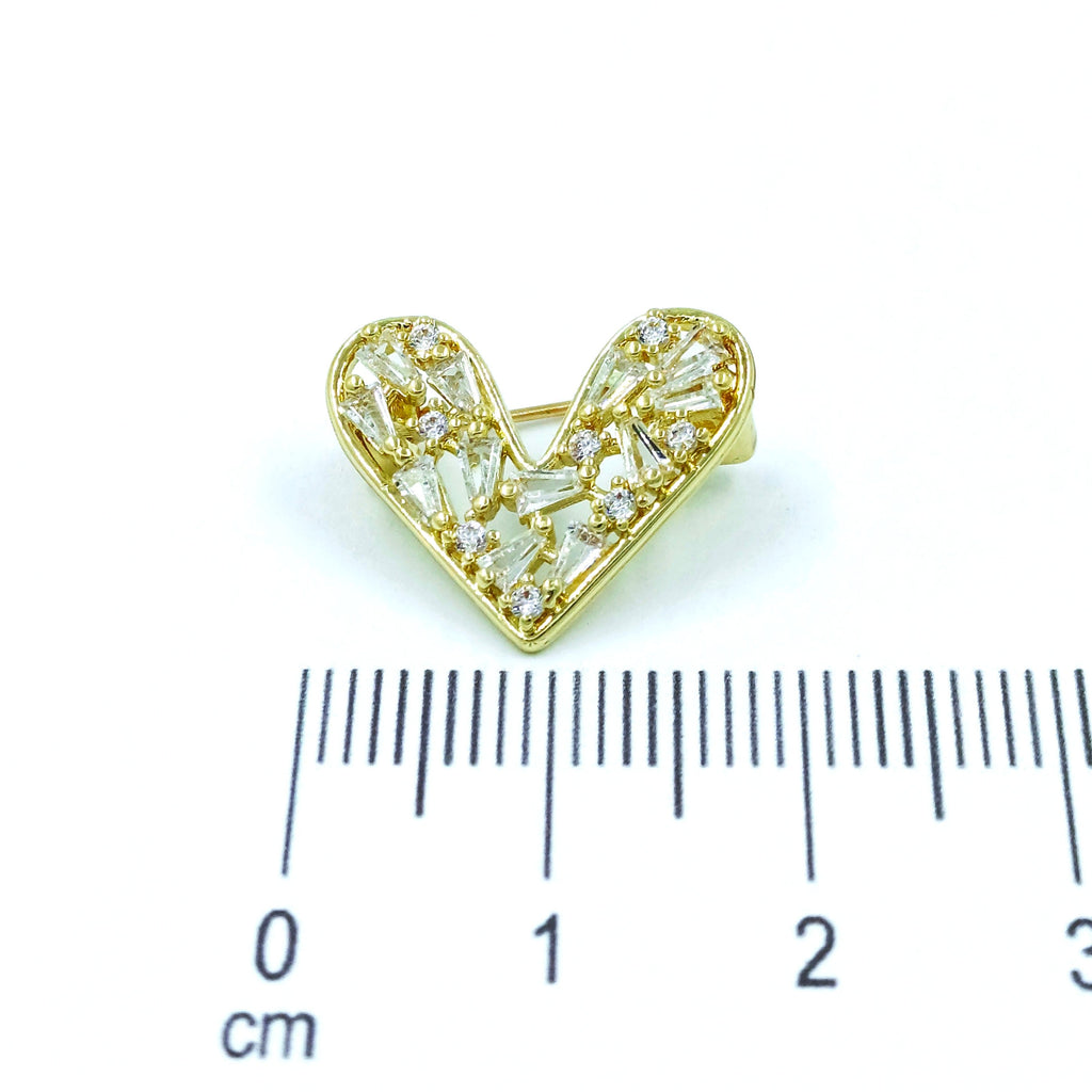 Broche corazón zircón