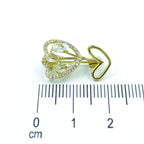 Broche rosa zircon corazón