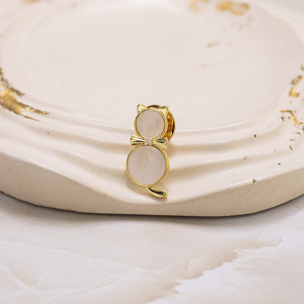 Broche mini gatico nacar