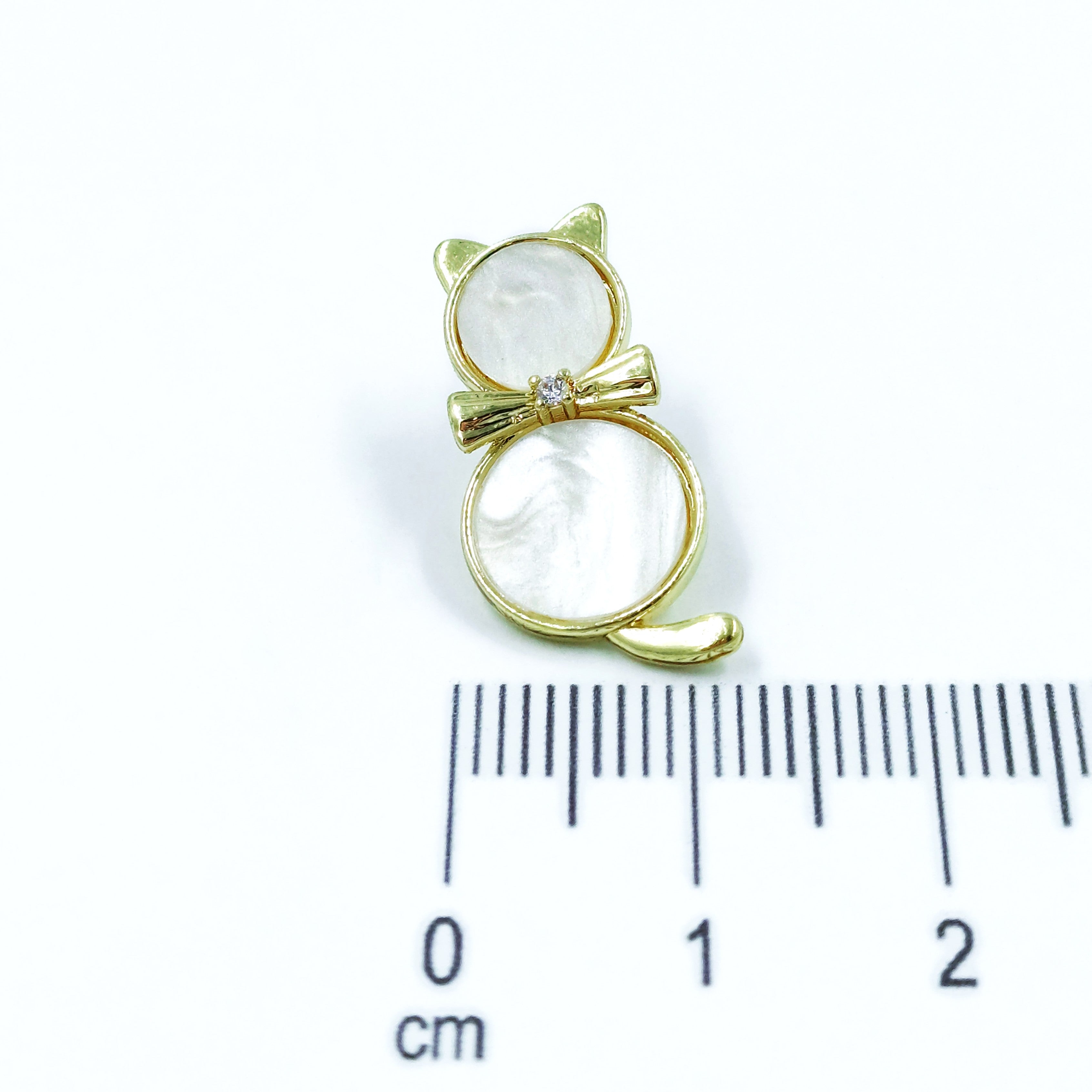 Broche mini gatico nacar