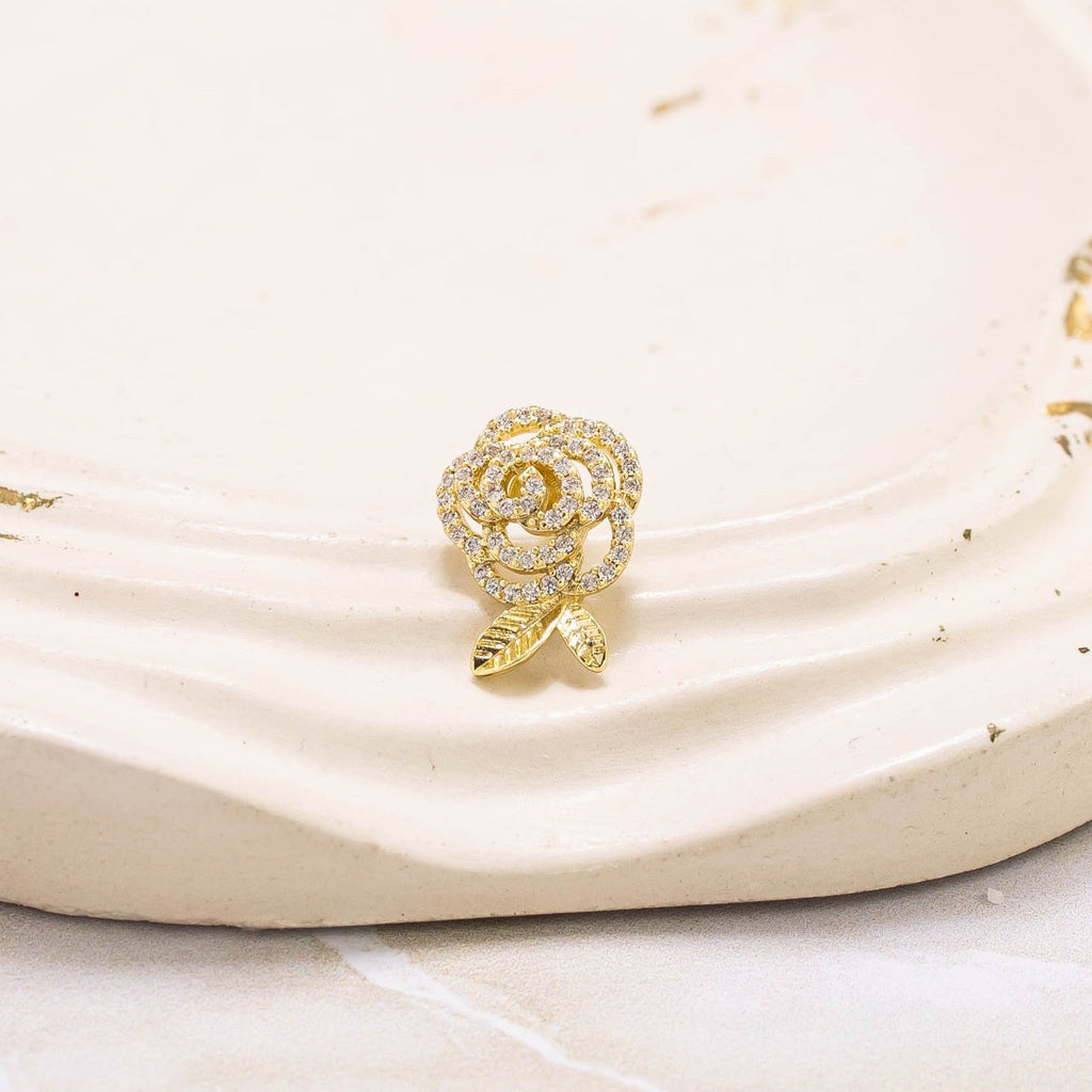 Broche mini rosa microzircón