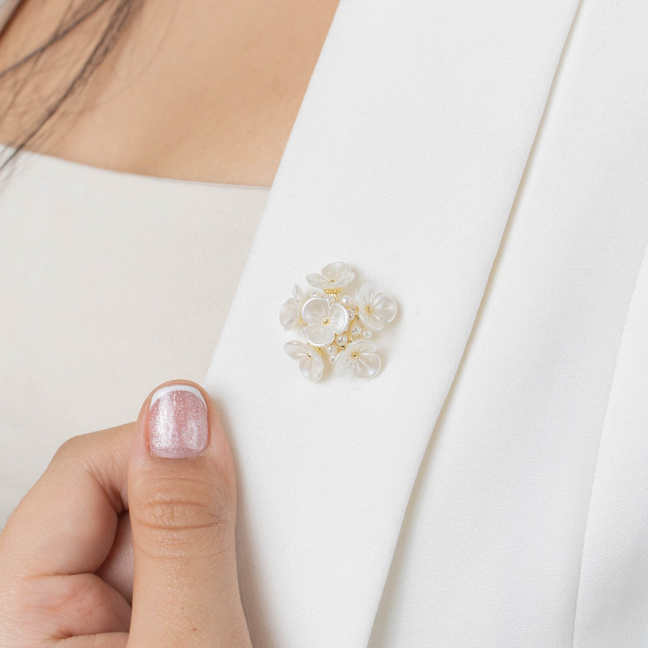 Broche ramo de perlas