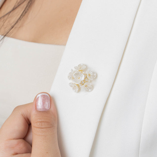 Broche ramo de perlas