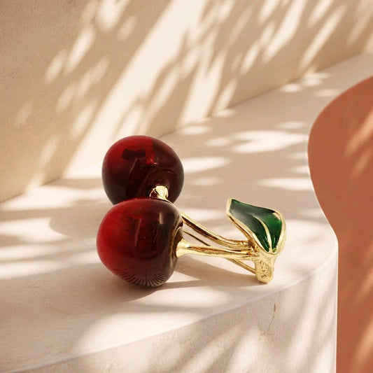 Broche cereza doble