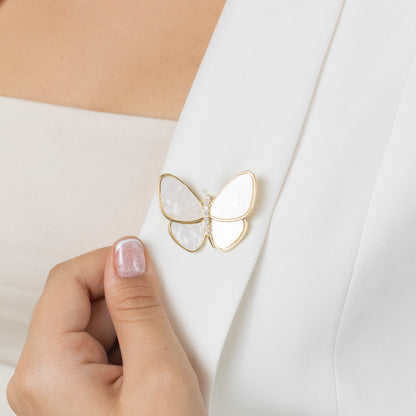 Broche mariposa nacar