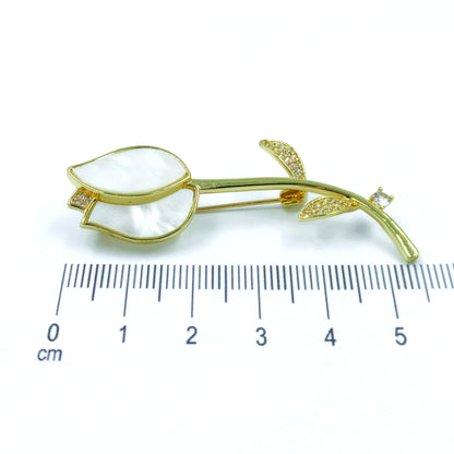 Broche rosa nacar