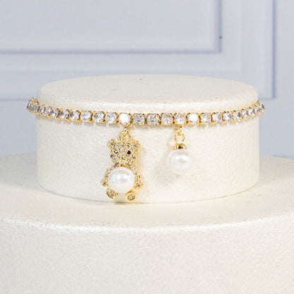 Pulsera microzircones perlas