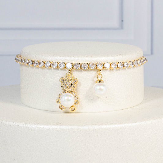 Pulsera microzircones perlas