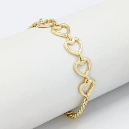 Pulsera silueta corazones