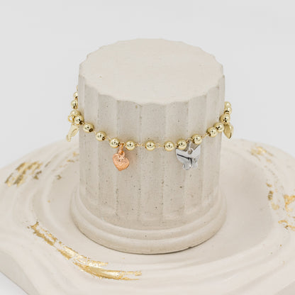 Pulsera mariposas tres oros
