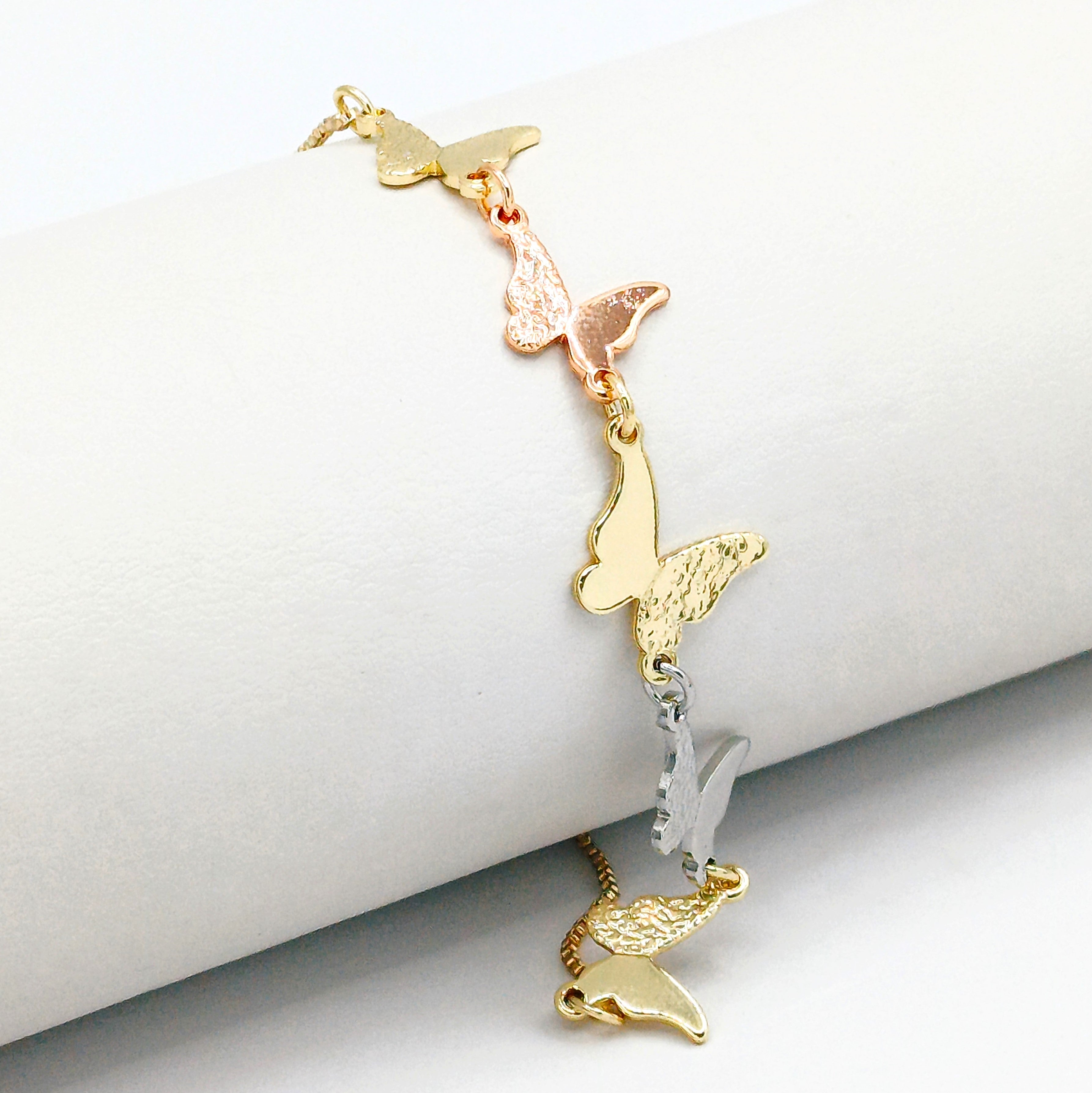 Pulsera tres oros mariposas