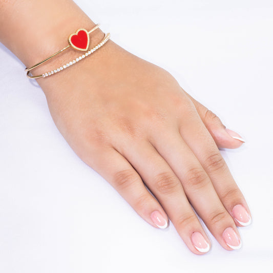Pulsera doble corazón