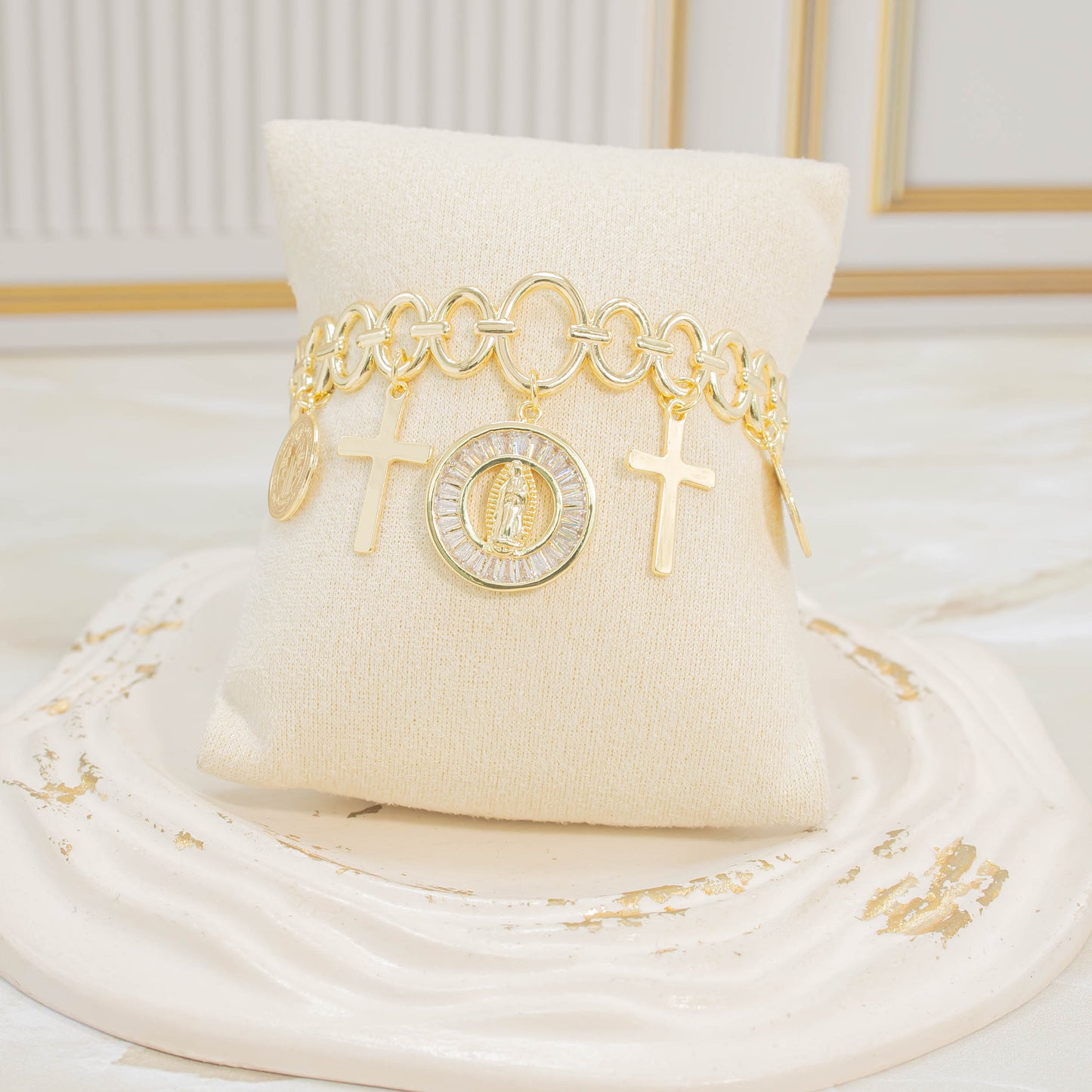 Pulsera aro virgen baguete