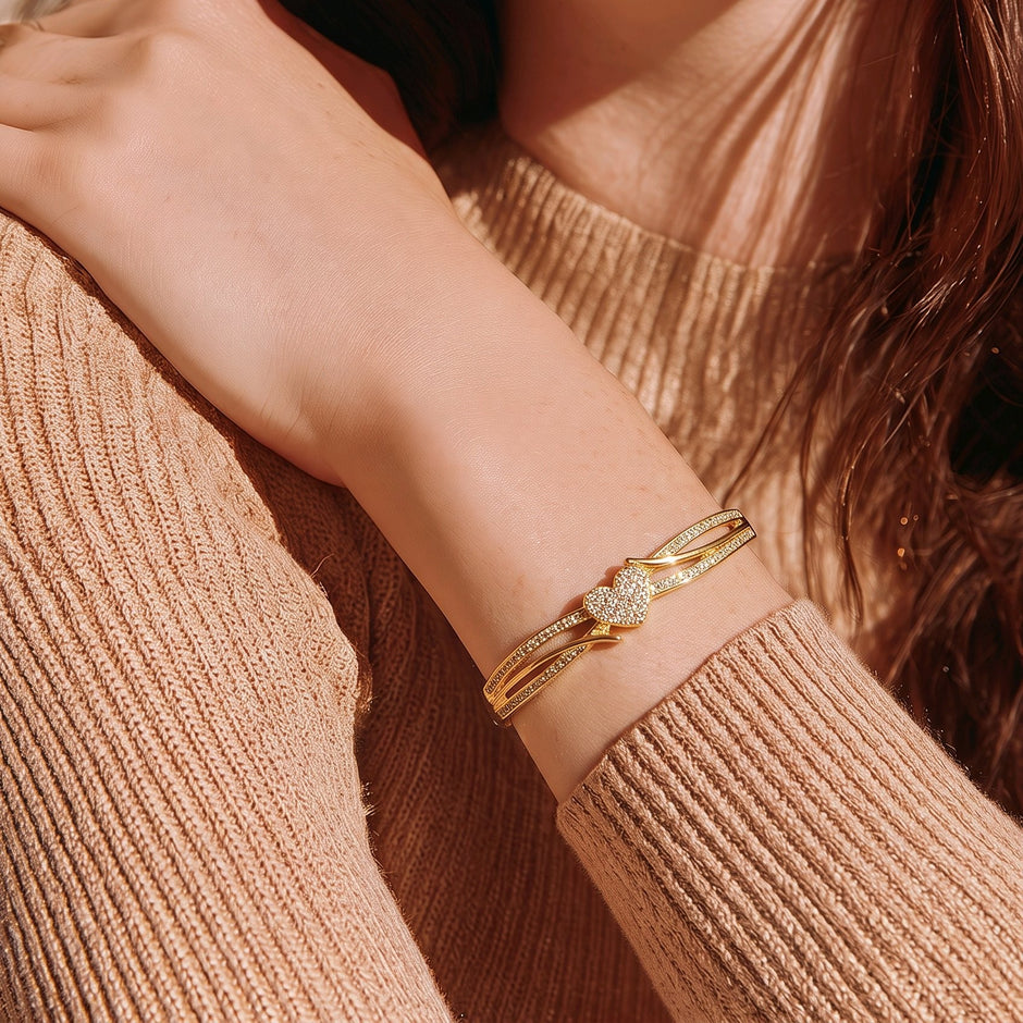 Pulsera corazón microzircon